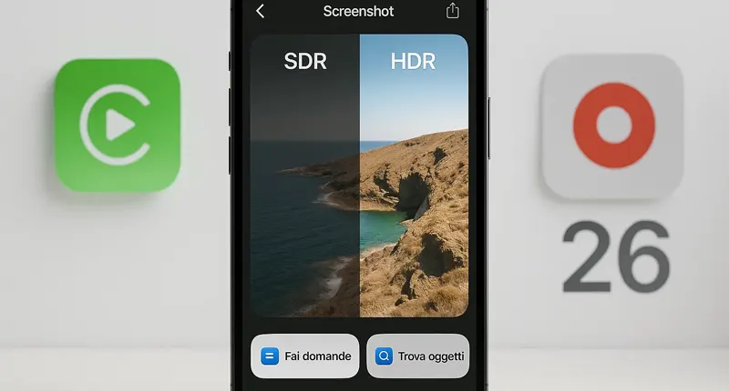 iOS 26 tutte le novità sugli screenshot HDR