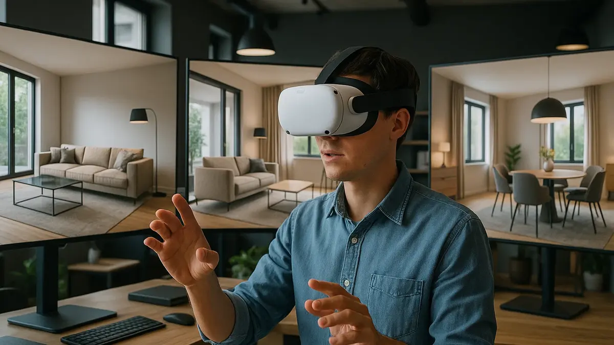 Designer utilizza la realtà virtuale per esplorare un progetto