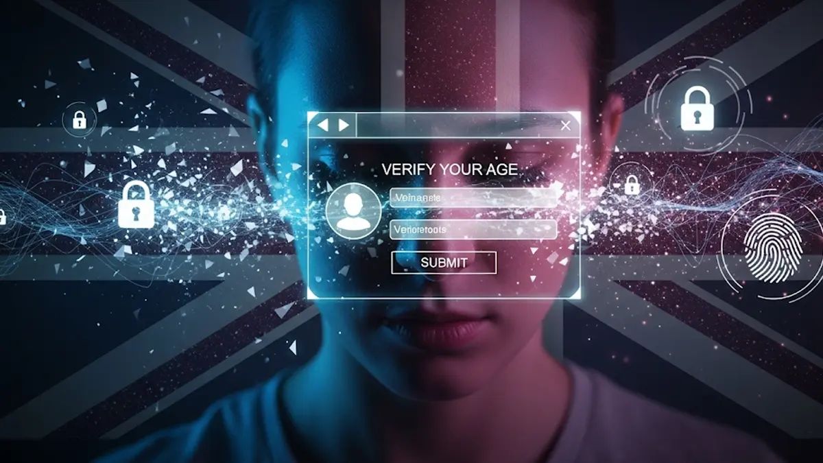 illustrazione concettuale che unisce il volto di una persona a un lucchetto digitale