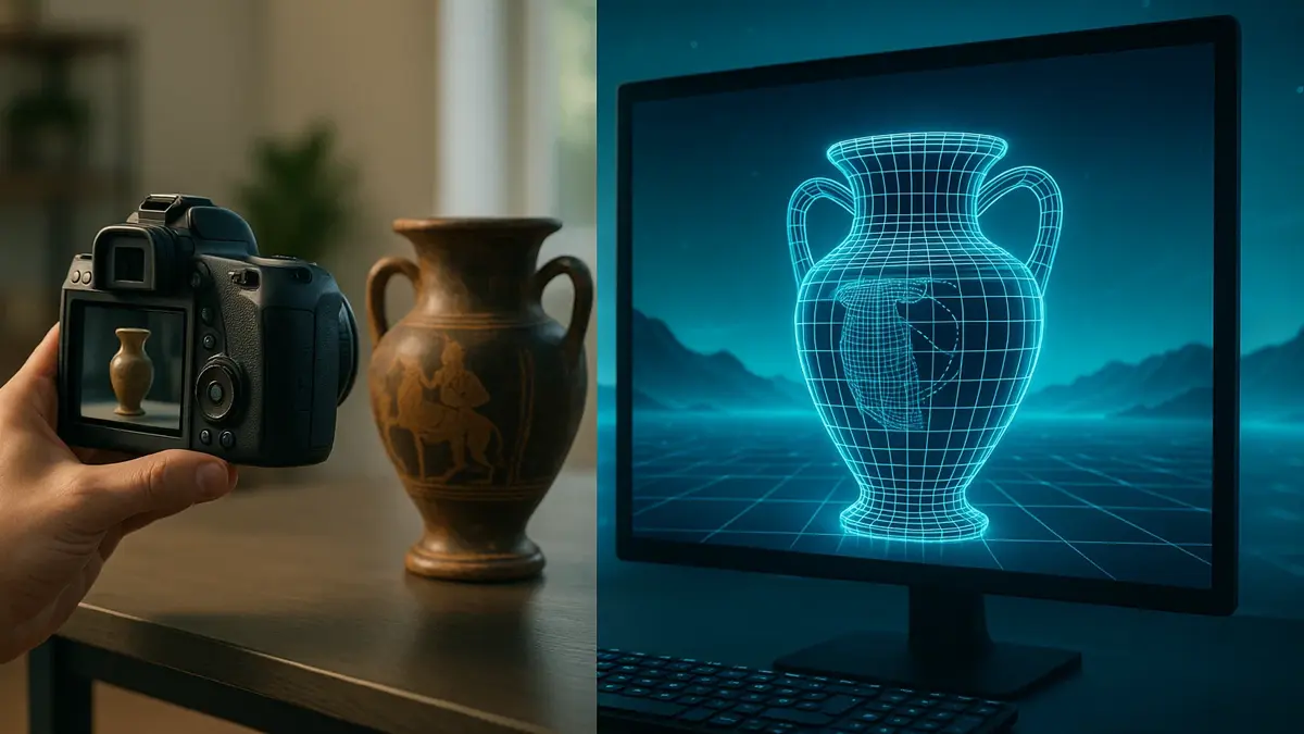 Modello 3D di una statua storica realizzato con la tecnica della fotogrammetria