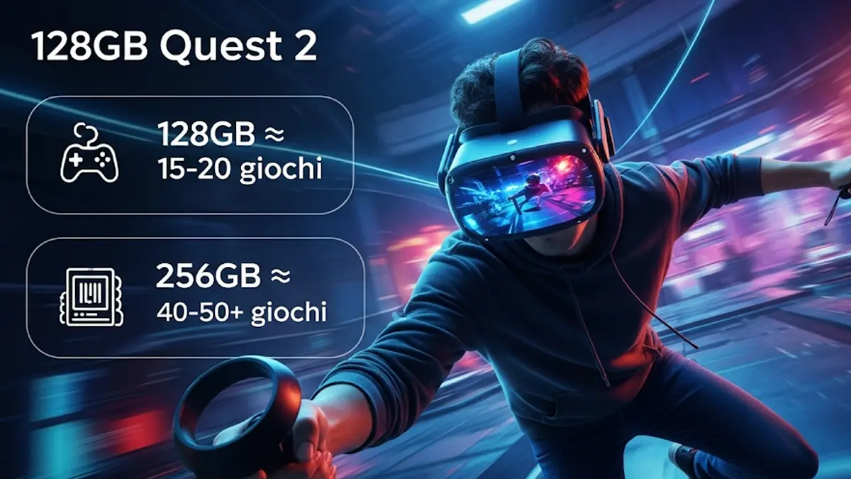 una persona immersa in un gioco VR con il Quest 2